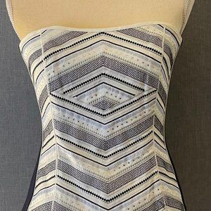 white house black market embroidered bustier corset sz 6